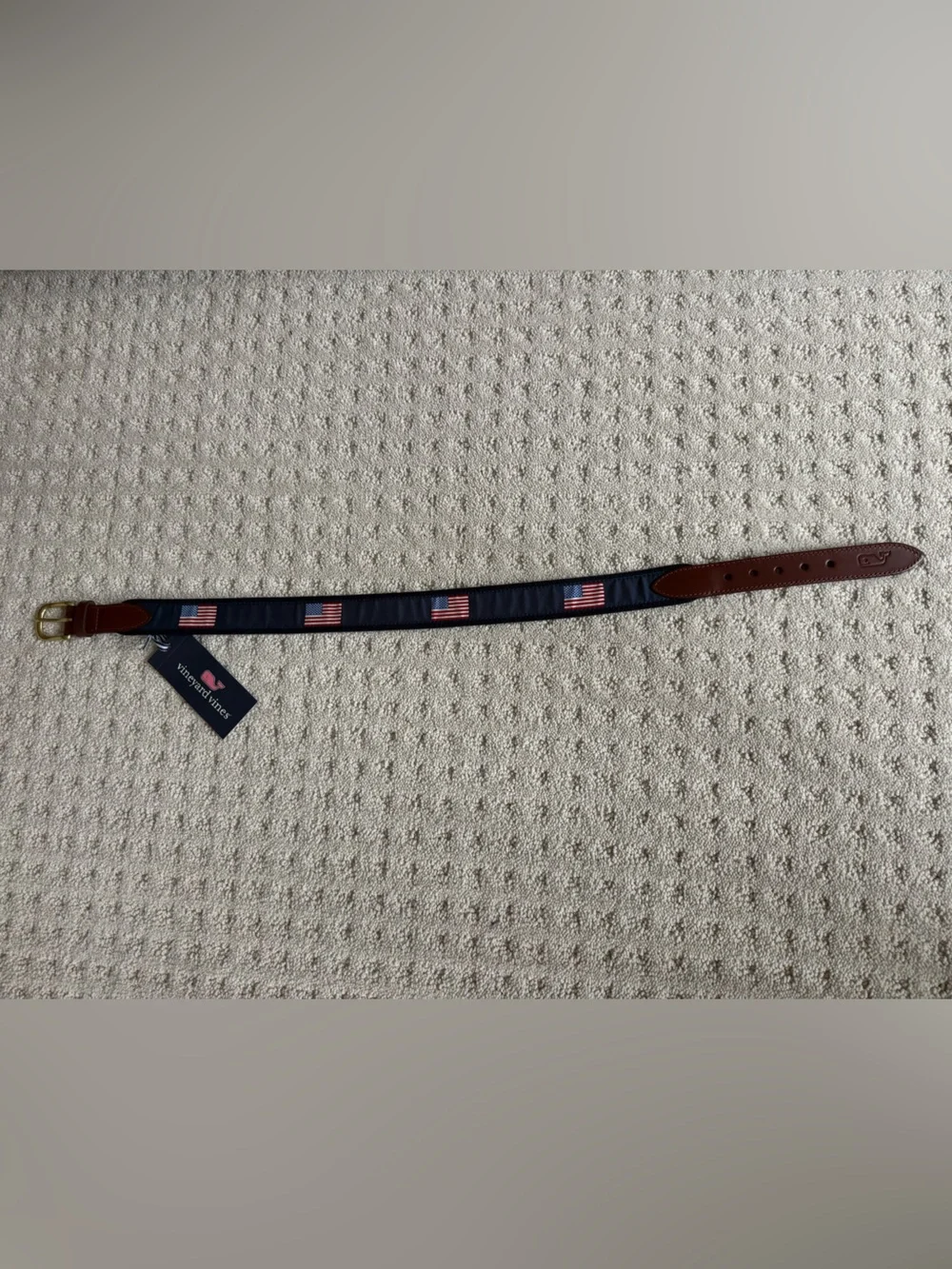 Vineyard Vines Boys Navy American Flag Belt